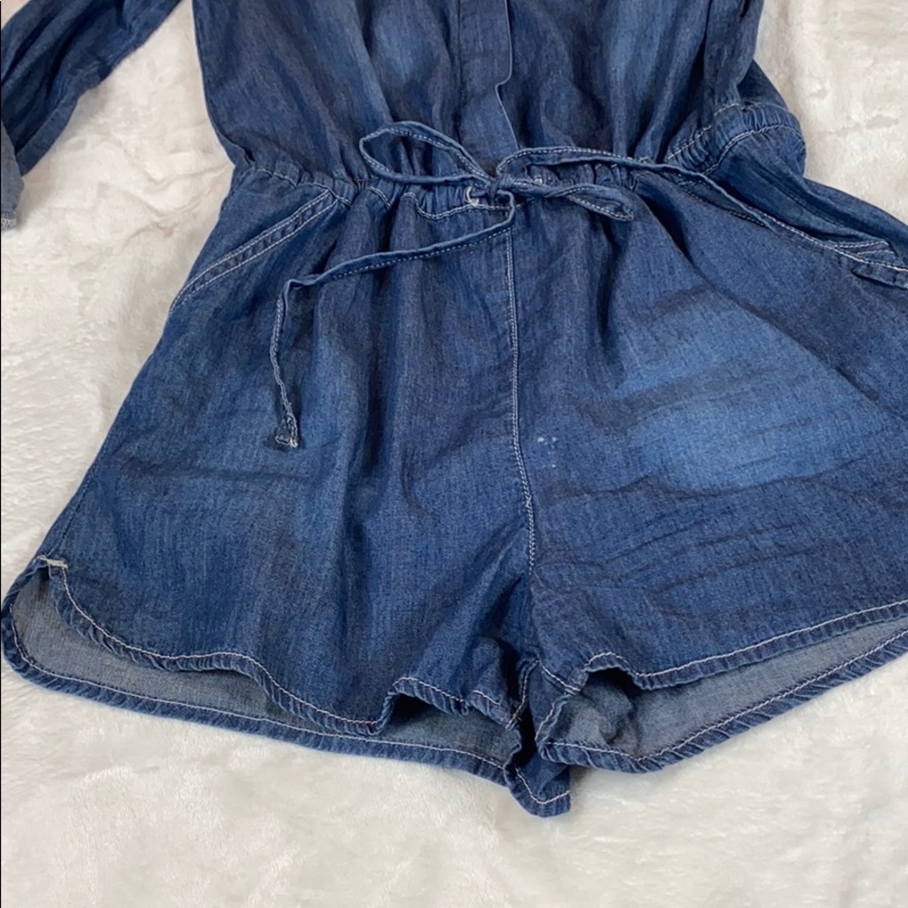 Blue Rain • Jean Shorts Romper - Picture 5 of 8